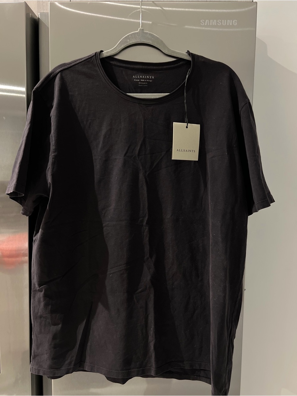 AllSaints "Bodega SS Crew" Tee in Washed Black